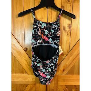 Salt Life swimsuit one piece tropical black Youth 16 nwt (0135)